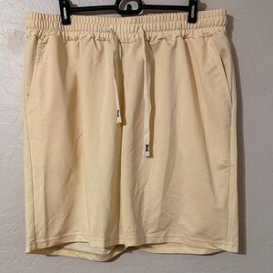 Men's Drawstring Athletic Shorts - Cream